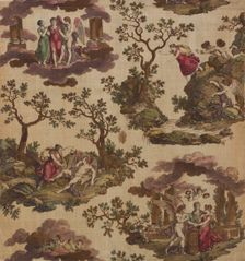 Psyche et L'Armour (The Story of Cupid and Psyche) (Furnishing Fabric), Nantes, c. 1790. Creator: Gorgerat Frères et Cie