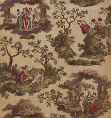 Psyche et L'Armour (The Story of Cupid and Psyche) (Furnishing Fabric), Nantes, c. 1790. Creator: Gorgerat Frères et Cie