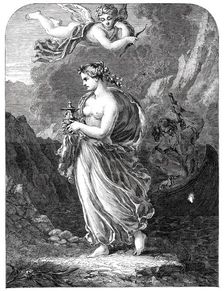 "Psyche Returning from the Infernal Regions with the Casket of Beauty"..., 1850. Creator: Unknown