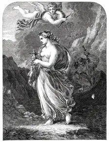 "Psyche Returning from the Infernal Regions with the Casket of Beauty"..., 1850. Creator: Unknown