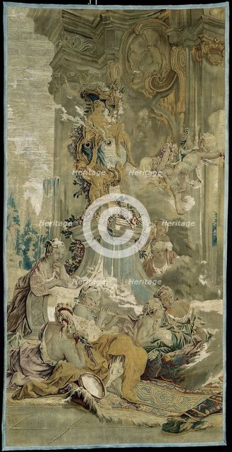 Psyche's Entrance into Cupid's Palace [left fragment], from The Story of Psyche, Beauvais, 1756/63. Creator: Manufacture Royale de Beauvais.