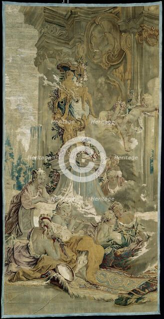 Psyche's Entrance into Cupid's Palace [left fragment], from The Story of Psyche, Beauvais, 1756/63. Creator: Manufacture Royale de Beauvais.