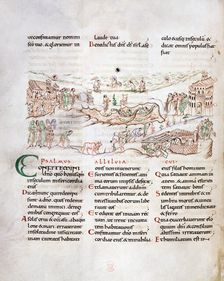 Psalm 106, from the Anglo-Saxon copy of the Utrecht Psalter, early 11th century. Creator: Unknown