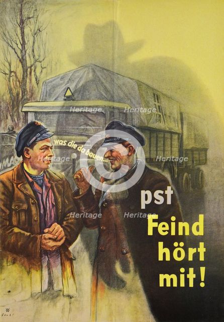 Psst! The Enemy is Listening!, 1944. Creator: Stahl, Erich Ludwig (1882-1943).