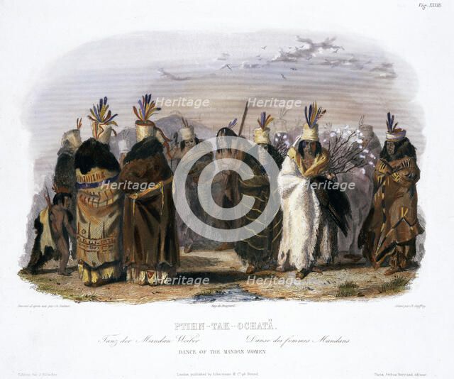 'Ptihn-Tak-Ochata, Dance of the Mandan Women', 1843. Artist: Charles Geoffroy