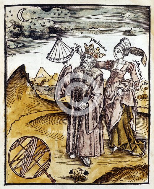 Ptolemy, Alexandrian Greek astronomer and geographer, 1508. Artist: Unknown