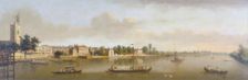 Putney and the Thames from Putney Bridge c1750. Creator: Unknown