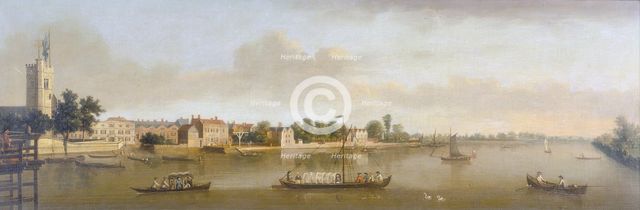 'Putney and the Thames from Putney Bridge', c1750. Creator: Unknown.