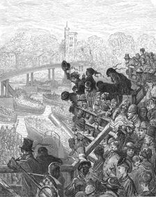 Putney Bridge - The Return 1872. Creator: Gustave Doré