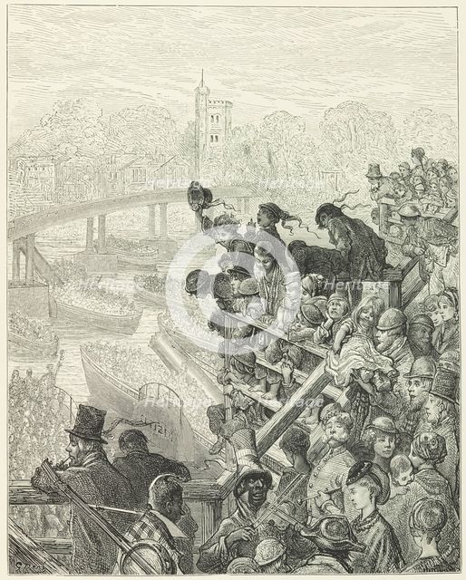 Putney Bridge - The Return, 1872.  Creator: Henri Theophile Hildibrand.