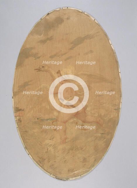 Putto cook pursuing a goose. Decorative painting for the Café de Paris, c1900. Creator: Unknown.