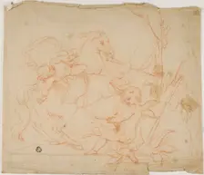 Putto Firing at Putto on Horseback, n.d. Creator: Unknown