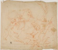 Putto Firing at Putto on Horseback, n.d. Creator: Unknown