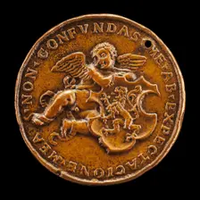 Putto Holding Arms of Vitry [reverse], 1518. Creator: Medallist of 1518