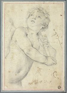 Putto Holding Staff, n.d. Creator: Unknown