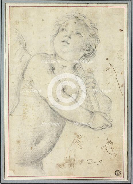 Putto Holding Staff, n.d. Creator: Unknown.