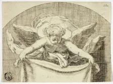 Putto Holding Sudarium, n.d. Creator: Unknown