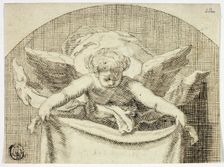Putto Holding Sudarium, n.d. Creator: Unknown