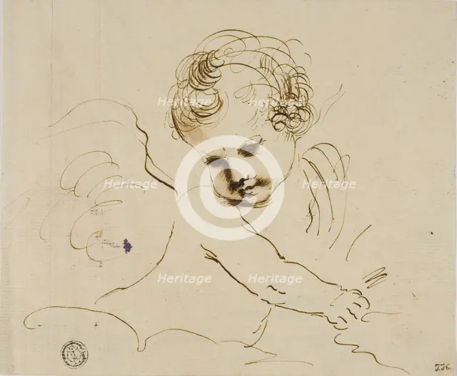 Putto in the Clouds, n.d. Creator: Unknown.