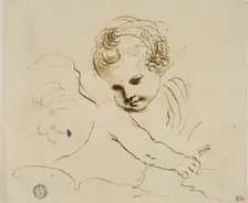 Putto in the Clouds, n.d. Creator: Unknown