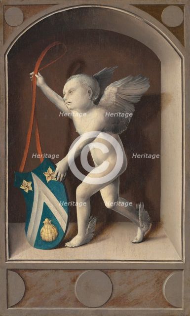 Putto with Arms of Jacques Coëne [reverse], c. 1513. Creator: Bernaert van Orley.
