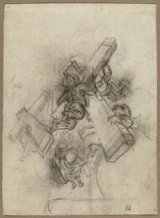 Putti Carrying the Cross (recto); Studies of a Hand (verso), 1672/75. Creator: Gian Lorenzo Bernini
