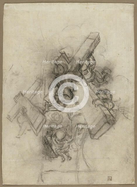 Putti Carrying the Cross (recto); Studies of a Hand (verso), 1672/75. Creator: Gian Lorenzo Bernini.
