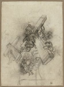 Putti Carrying the Cross (recto); Studies of a Hand (verso), 1672/75. Creator: Gian Lorenzo Bernini