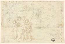 Putti Carrying Young Bacchus, n.d. Creator: Unknown