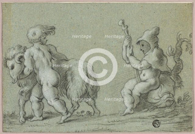 Putti as Goatherds, n.d. Creator: Unknown.