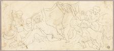 Putti at Play with Deer and Dog, n.d. Creator: Unknown
