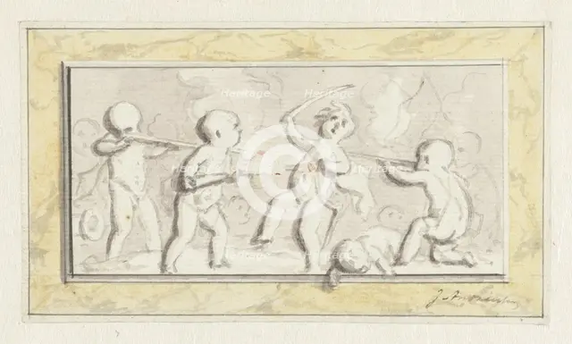 Putti at war, c.1752-c.1819. Creator: Juriaan Andriessen.