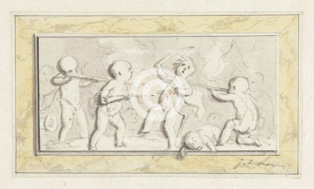 Putti at war, c.1752-c.1819. Creator: Juriaan Andriessen.