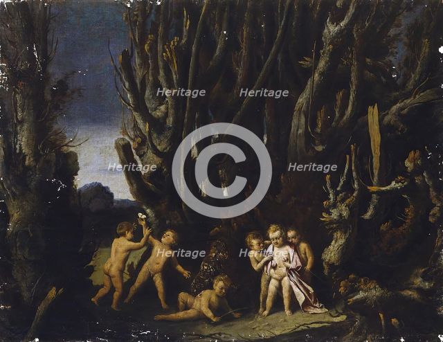 Putti in a Landscape, 1642. Creator: Antonio Maria Vassallo.