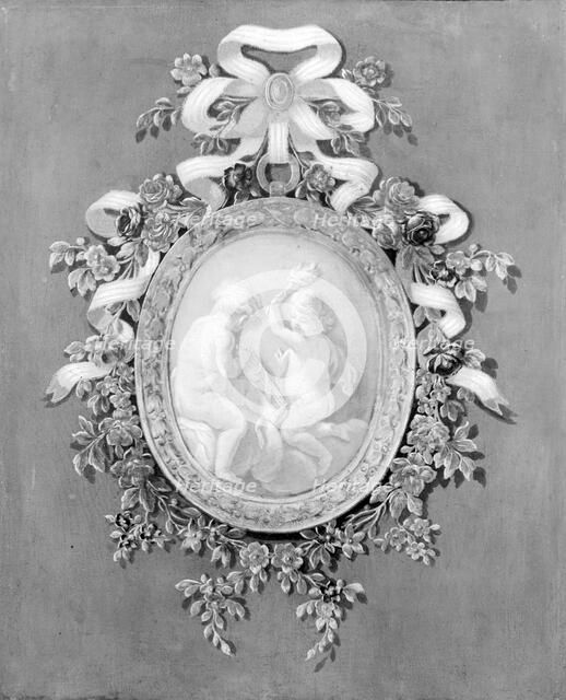 Putti in a Medallion, 18th century. Creator: Unknown.