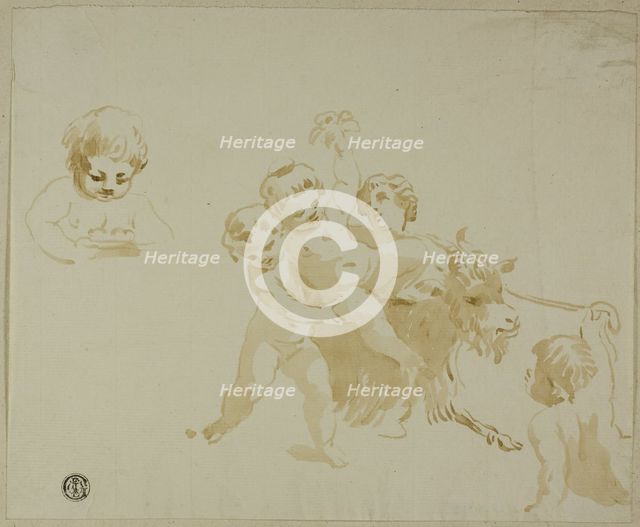 Putti Playing with Goat, n.d. Creator: Anton Maria Zanetti.