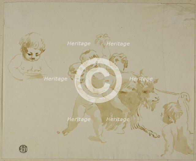 Putti Playing with Goat, n.d. Creator: Anton Maria Zanetti.