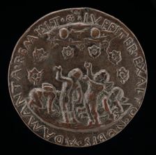 Putti Receiving Shower of Este Diamond Rings [reverse], 1505. Creator: Unknown