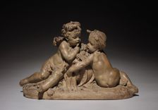 Putti Representing Earth and Water, 1865. Creator: Albert-Ernest Carrier-Belleuse (French, 1824-1887)