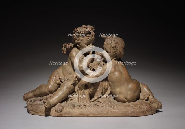 Putti Representing Earth and Water, 1865. Creator: Albert-Ernest Carrier-Belleuse (French, 1824-1887).