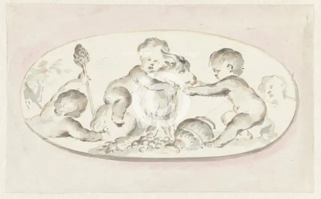 Putti with the attributes of Bacchus, c.1752-c.1819. Creator: Juriaan Andriessen.