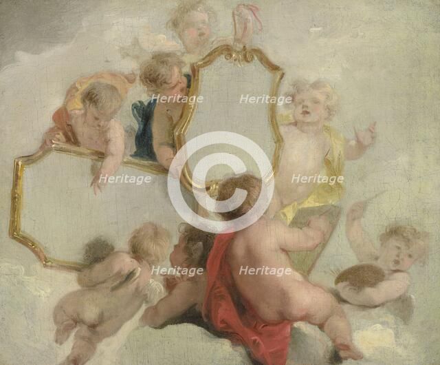 Putti with Mirrors, 1725-1744. Creator: Jacob de Wit.