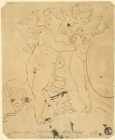 Putti with Shield, n.d. Creator: Unknown
