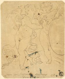 Putti with Shield, n.d. Creator: Unknown