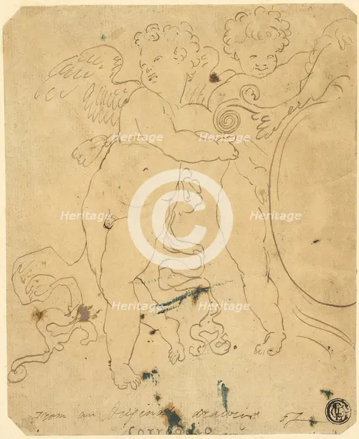 Putti with Shield, n.d. Creator: Unknown.