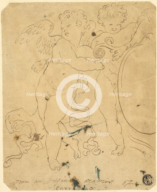 Putti with Shield, n.d. Creator: Unknown.
