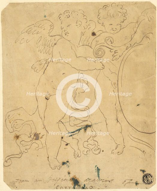 Putti with Shield, n.d. Creator: Unknown.