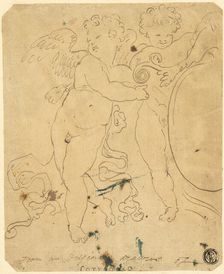 Putti with Shield, n.d. Creator: Unknown