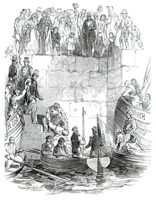 Putting the Mail on Board the "Viceroy", 1850. Creator: Unknown