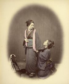 Putting on the Obi, or Gridle, 1866-1867. Creator: Felice Beato